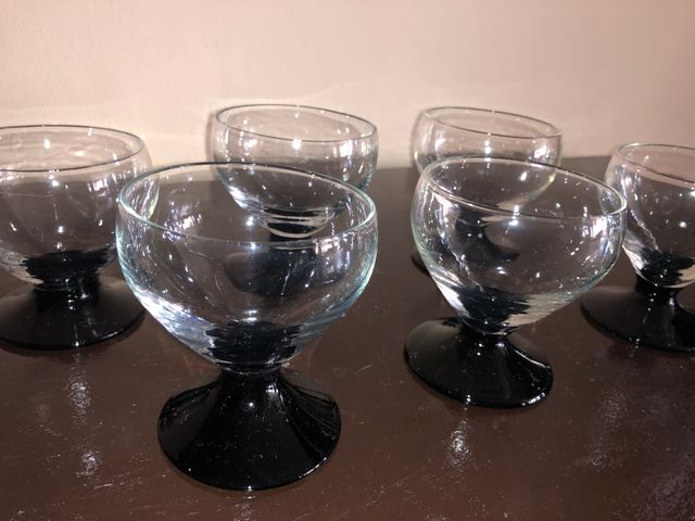 6 Coppette Vetro Vintage