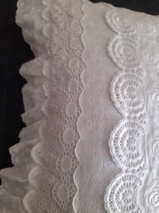 Dos cojines antiguas tiras bordadas.