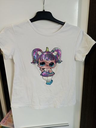 Lote de camisetas de niña talla 10 años LOL