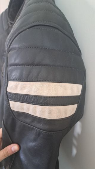 Cazadora moto segura Stripe Black white