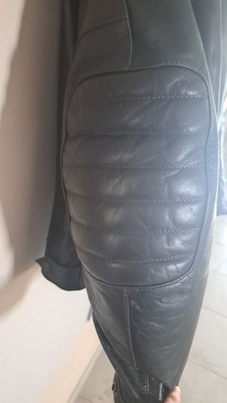 Cazadora moto segura Stripe Black white