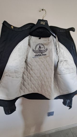 Cazadora moto segura Stripe Black white