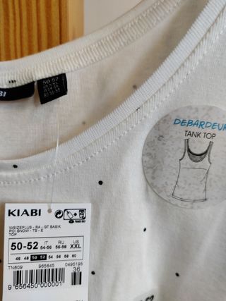 CAMISETA TIRANTES KIABI BLANCA NUEVA