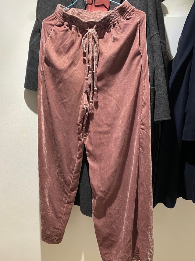 pantalon palazo de terciopelo