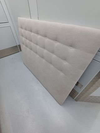 Cabecero gris/basic beige para cama de 1.35