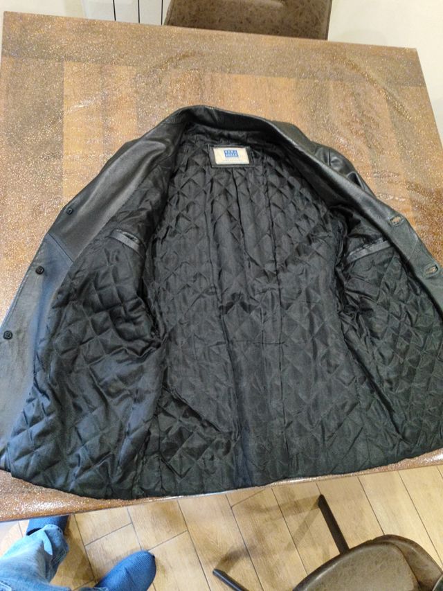 Giacca in vera pelle sartoriale nera 48