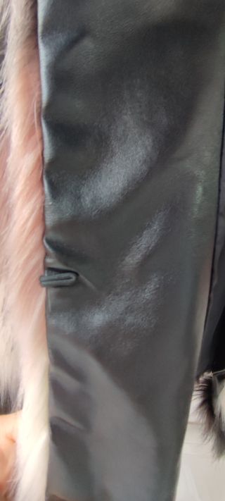 Chaqueton Mujer Talla L de pelo negro rosa blanco