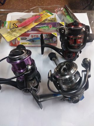 PESCA,CARRETES DE EGGIN-SEPIA y CALAMAR 