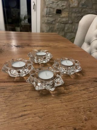 porta candele vetro 4 pezzi