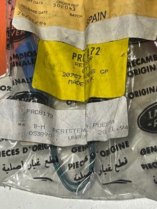 PRC8172 Resistencia inyeccion fuel V8 Land Rover