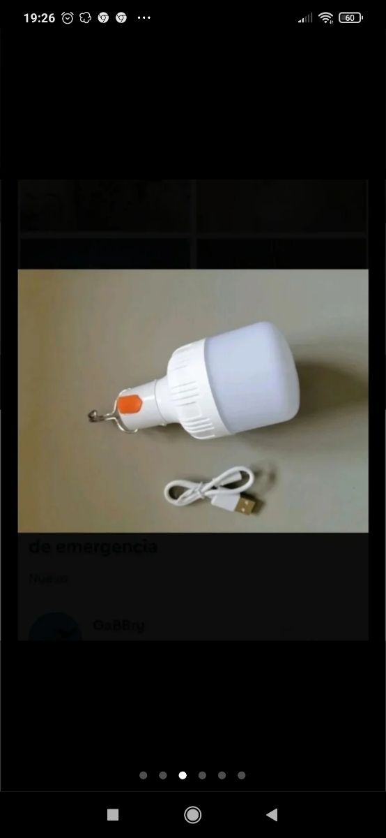 Lampara de 60w recargable es grande