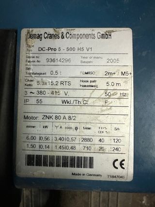 polipasto DEMAG DC-Pro 5 - 500 H5 V1
