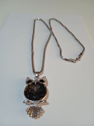 Collana colore argento con civetta donna