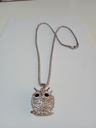 Collana colore oro e argento con civetta donna