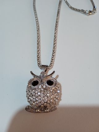 Collana colore oro e argento con civetta donna