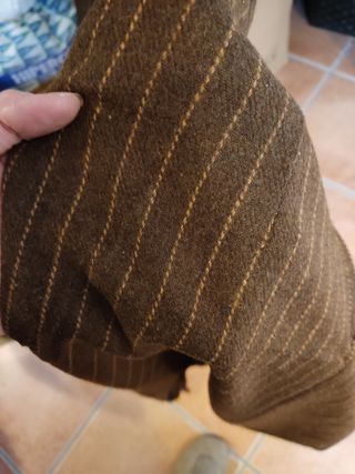 Falda larga recta de paño marrón