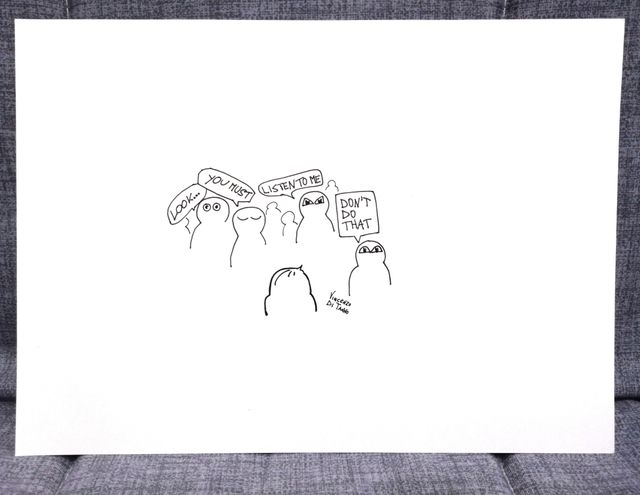 Vignetta satirica, “Tutti bravi a consigliare”