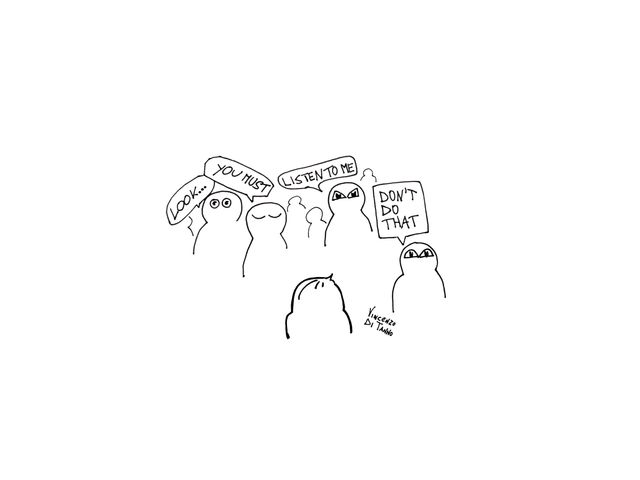 Vignetta satirica, “Tutti bravi a consigliare”