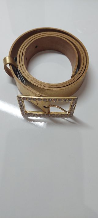 Cinto Vimaga dourado em pele 80