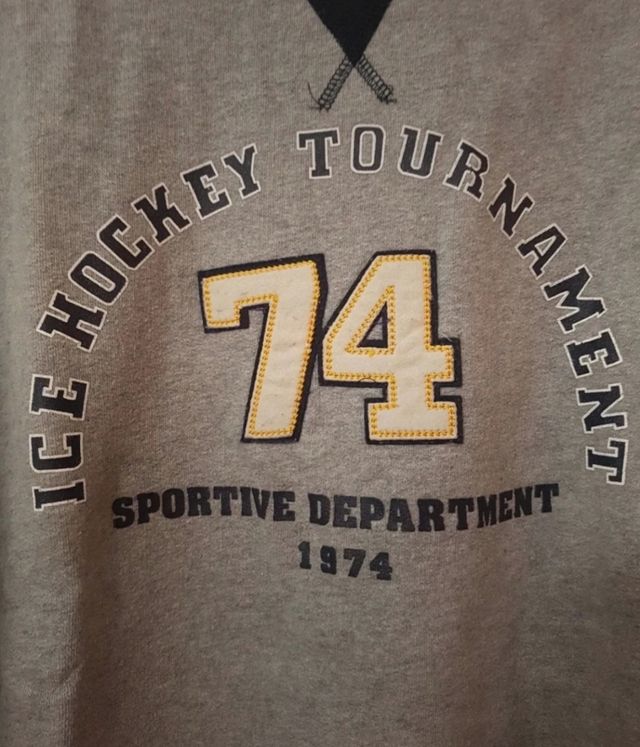 Felpa uomo grigia e blu taglia XXL