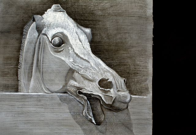 Cavallo sullo steccato, Carboncino e Gesso