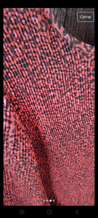 Blusa Zara animal print manga larga roja