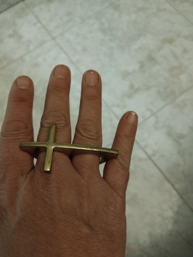 💍 doppio anello con croce