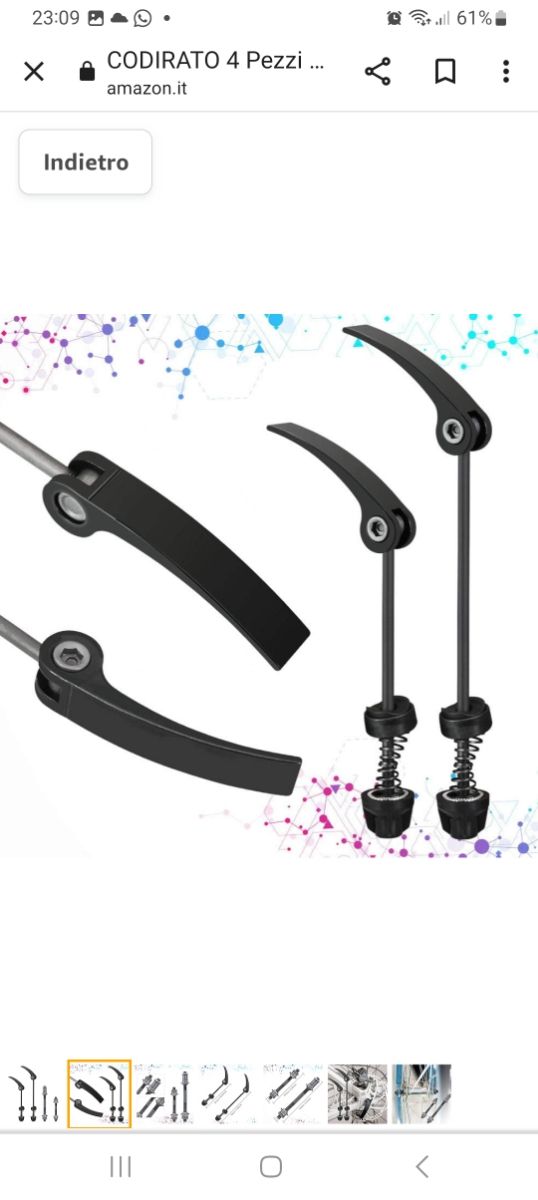 1 Set di  assali per bicicletta a sganci