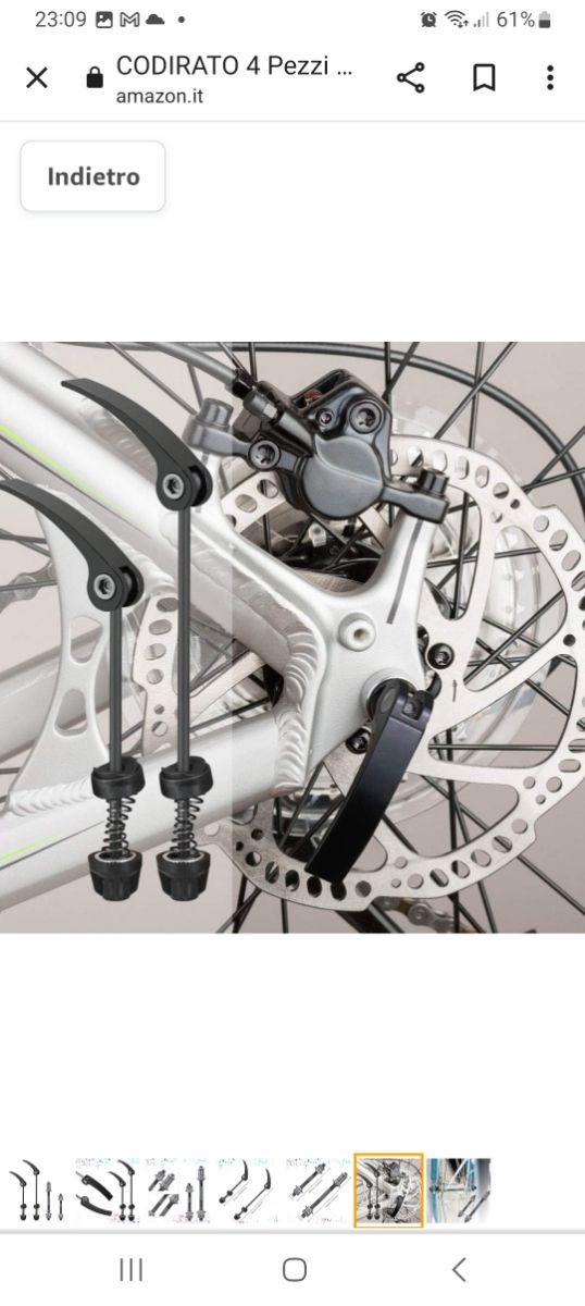 1 Set di  assali per bicicletta a sganci