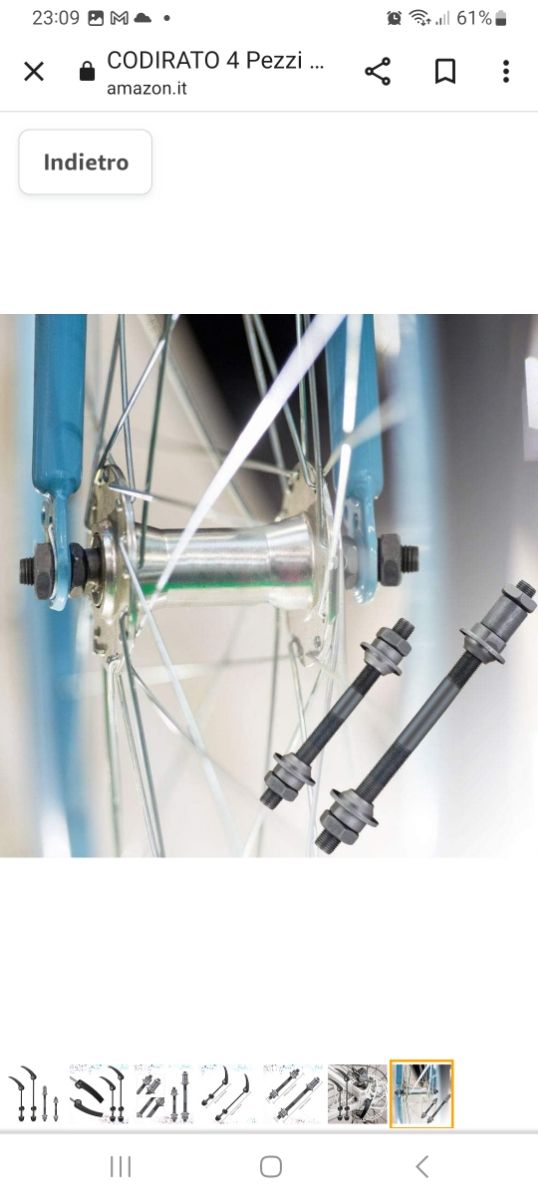 1 Set di  assali per bicicletta a sganci