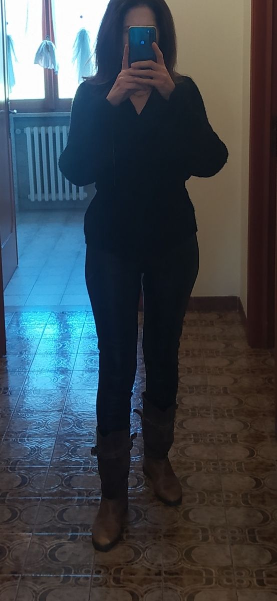 Stivaletti al ginocchio in pelle