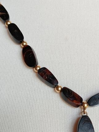 Antica collana in corallo nero e oro 18carati