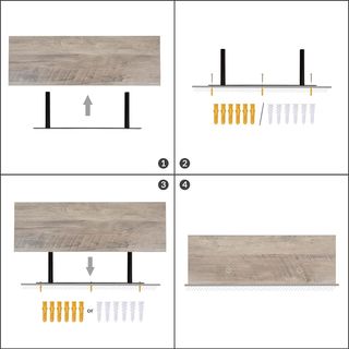 NUEVO juego 2 estantes flotantes 60x20cm metal