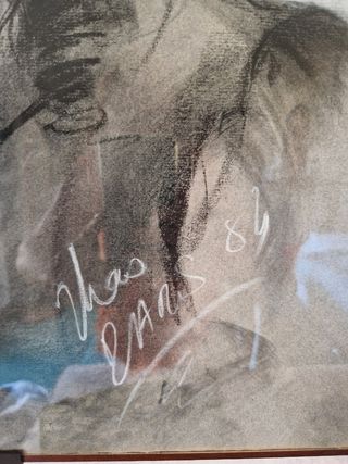 Cornice legno e vetro con figura donna