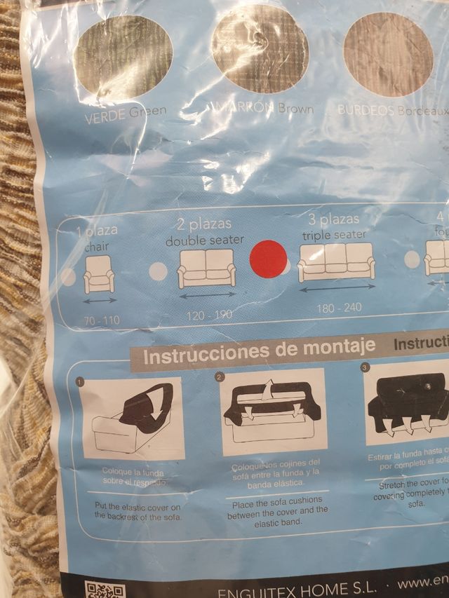 Funda de sofá elástica 3 plazas