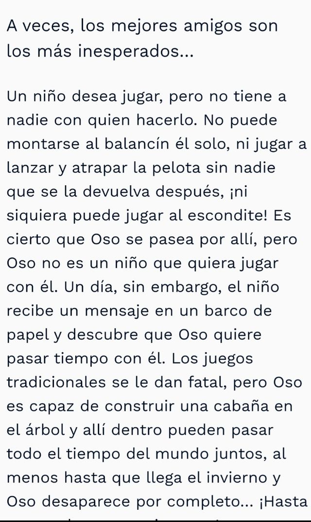 Libro infantil El niño y el oso