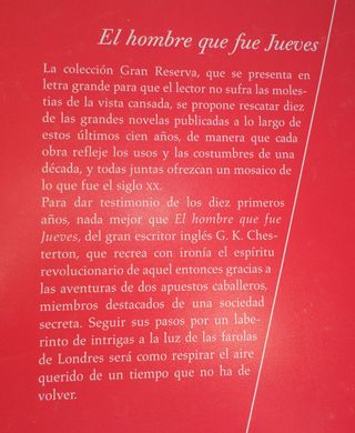 El hombre que fue jueves. Gilbert K.Chesterton