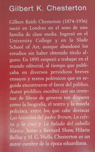 El hombre que fue jueves. Gilbert K.Chesterton