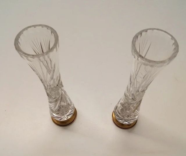 Juego 2 Violeteros cristal de Bohemia