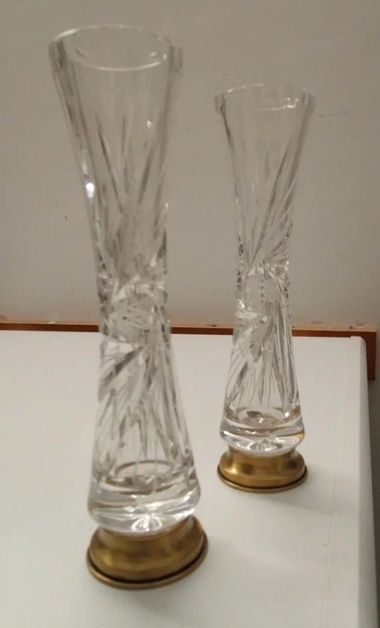 Juego 2 Violeteros cristal de Bohemia