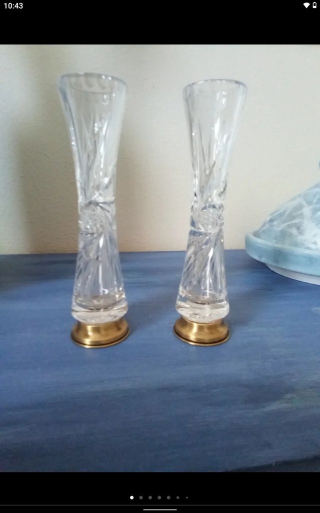 Juego 2 Violeteros cristal de Bohemia