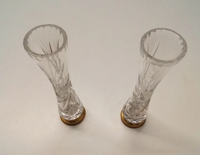 Juego 2 Violeteros cristal de Bohemia