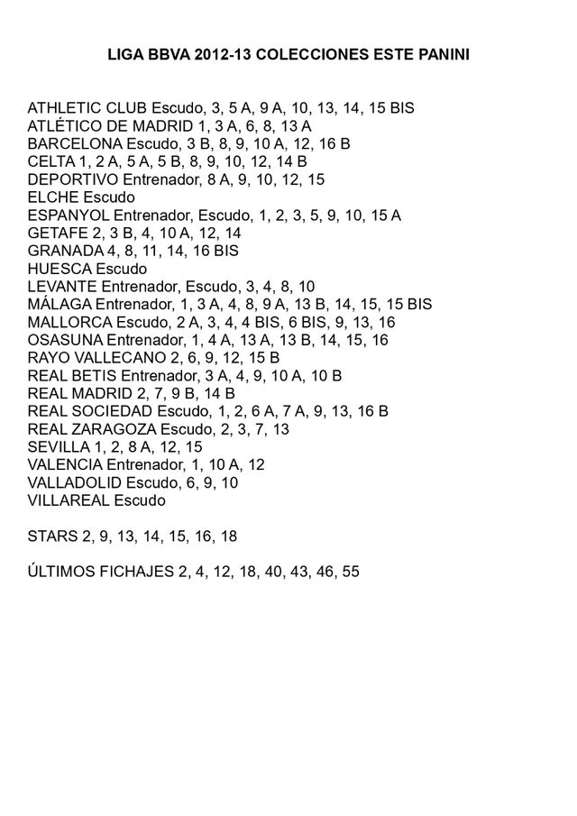 Cromos fútbol 2012-13