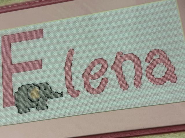 cuadro bordado  Elena personalizado con nombre