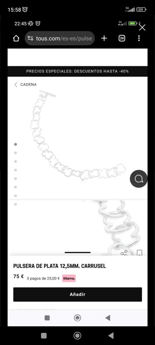 Pulsera de Plata 12,5mm Carrusel Tous