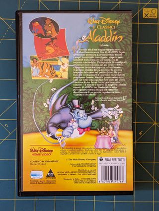 Videocassetta del film d'animazione Aladdin VHS
