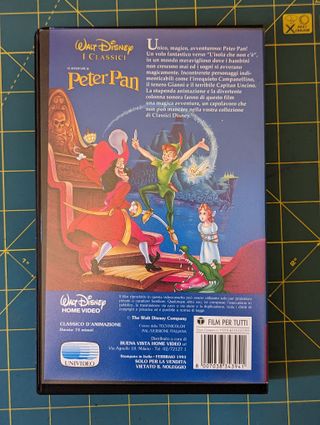 Videocassetta del film d'animazione Peter Pan VHS