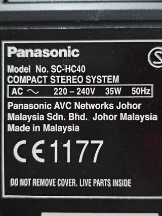 Microcadena Reproductor Panasonic SC-HC40