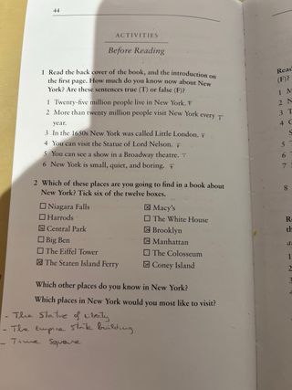 Libro New York (Nivel A1 Ingles)