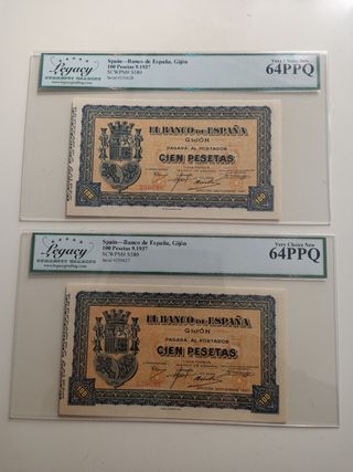Pmg-legacy P.C 100 pesetas 1937 SC